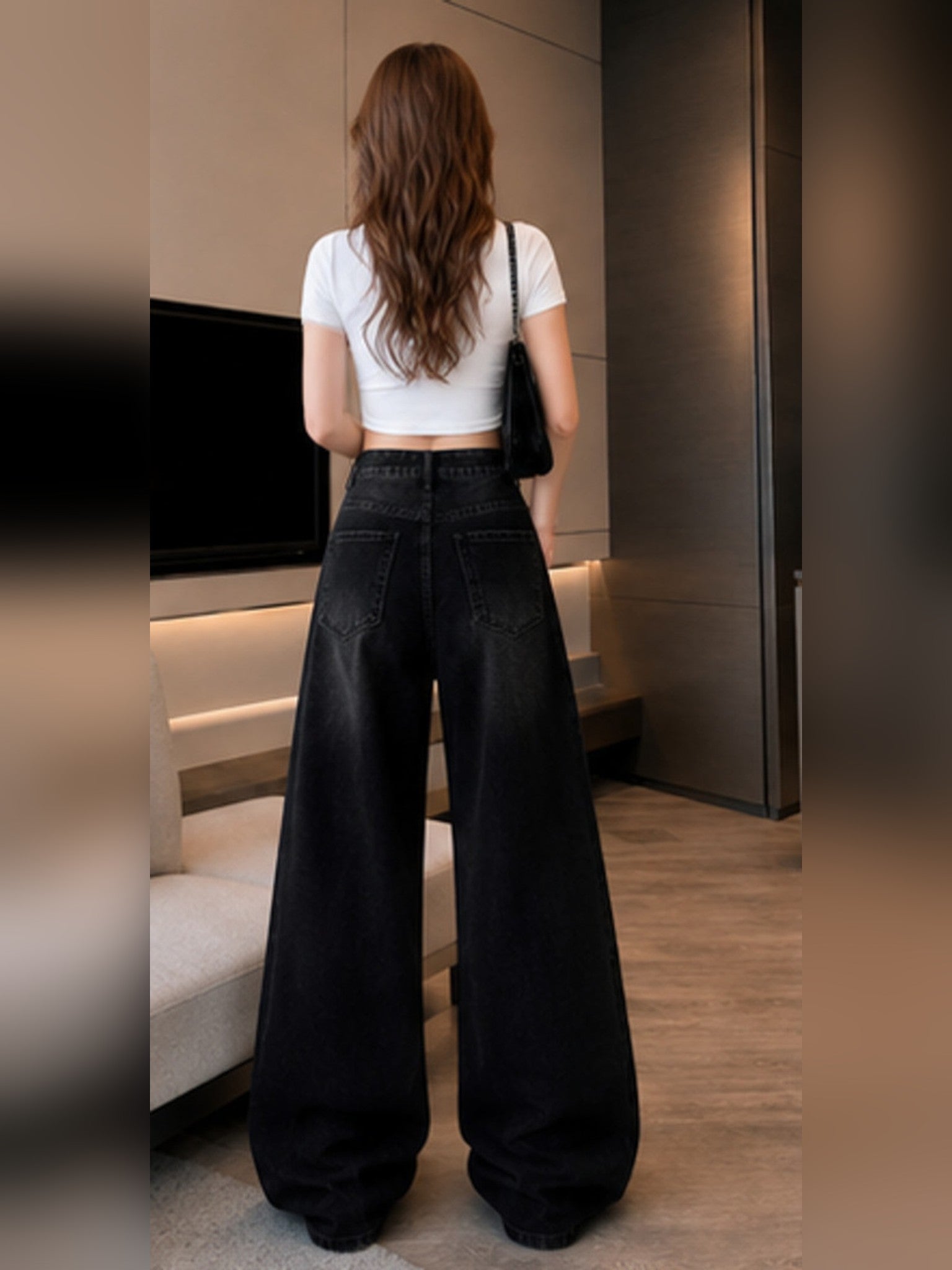 Women's Wide-Leg Jeans — Jet Black