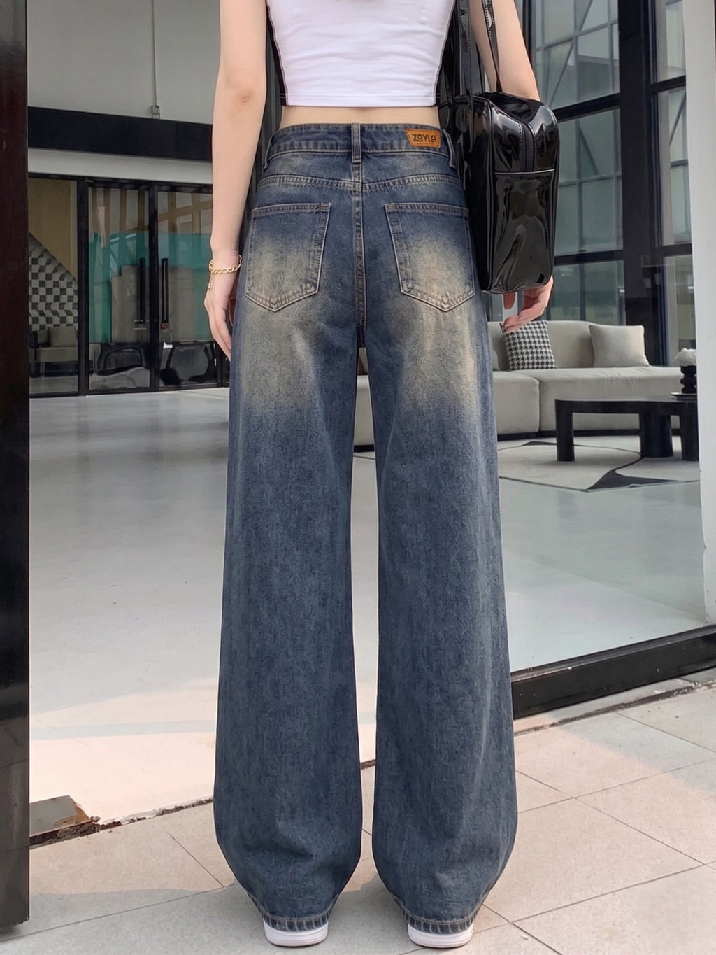 Women's Wide-Leg Jeans — Stone Grey