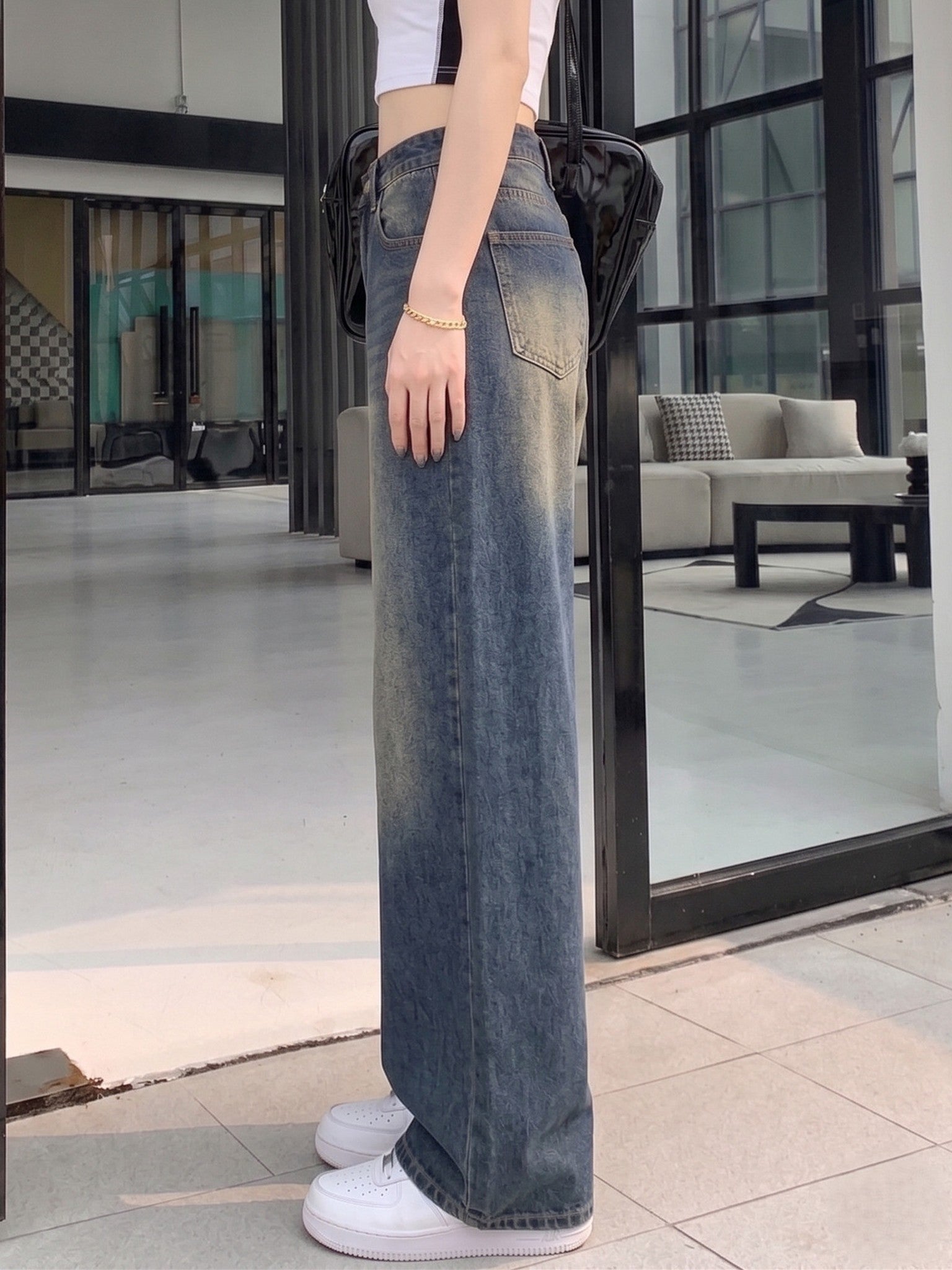 Women's Wide-Leg Jeans — Stone Grey