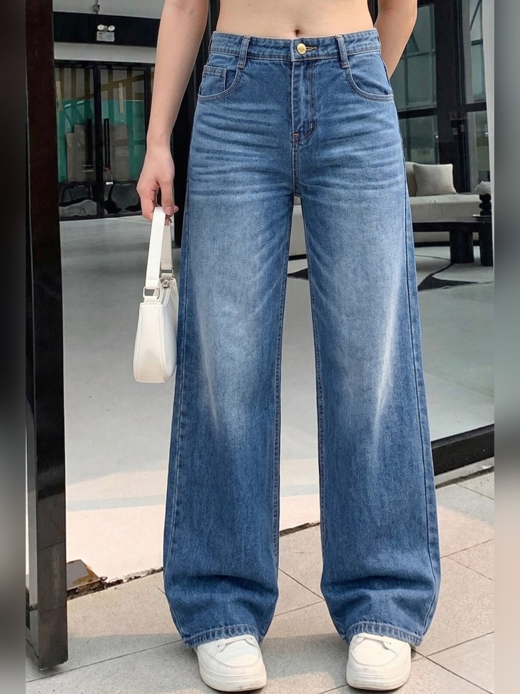 Women's Wide-Leg Jeans — Classic Blue