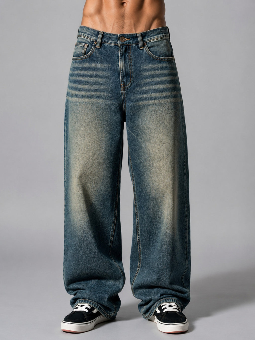 Men's Baggy Jeans — Sand Green