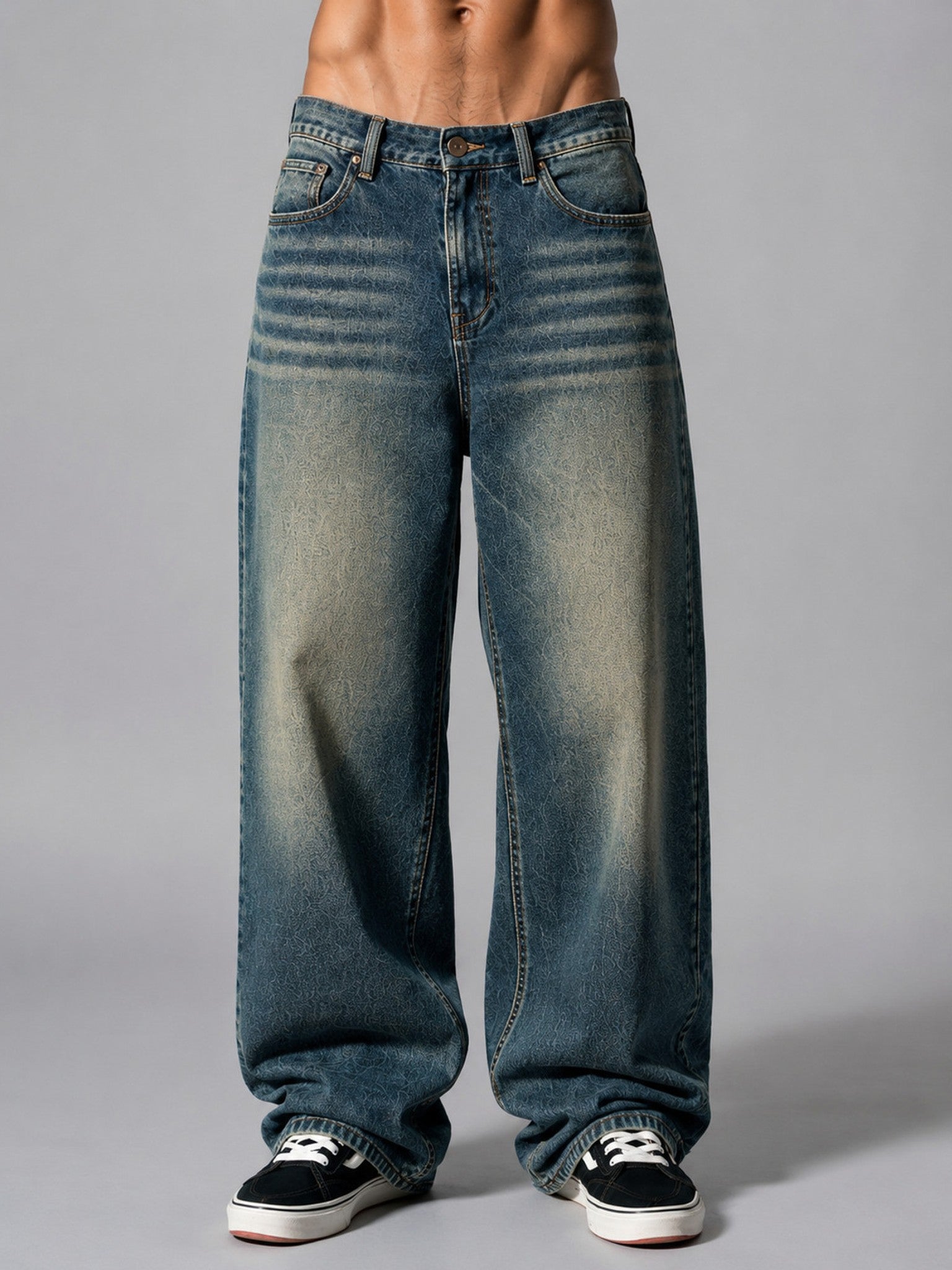Men's Baggy Jeans — Sand Green