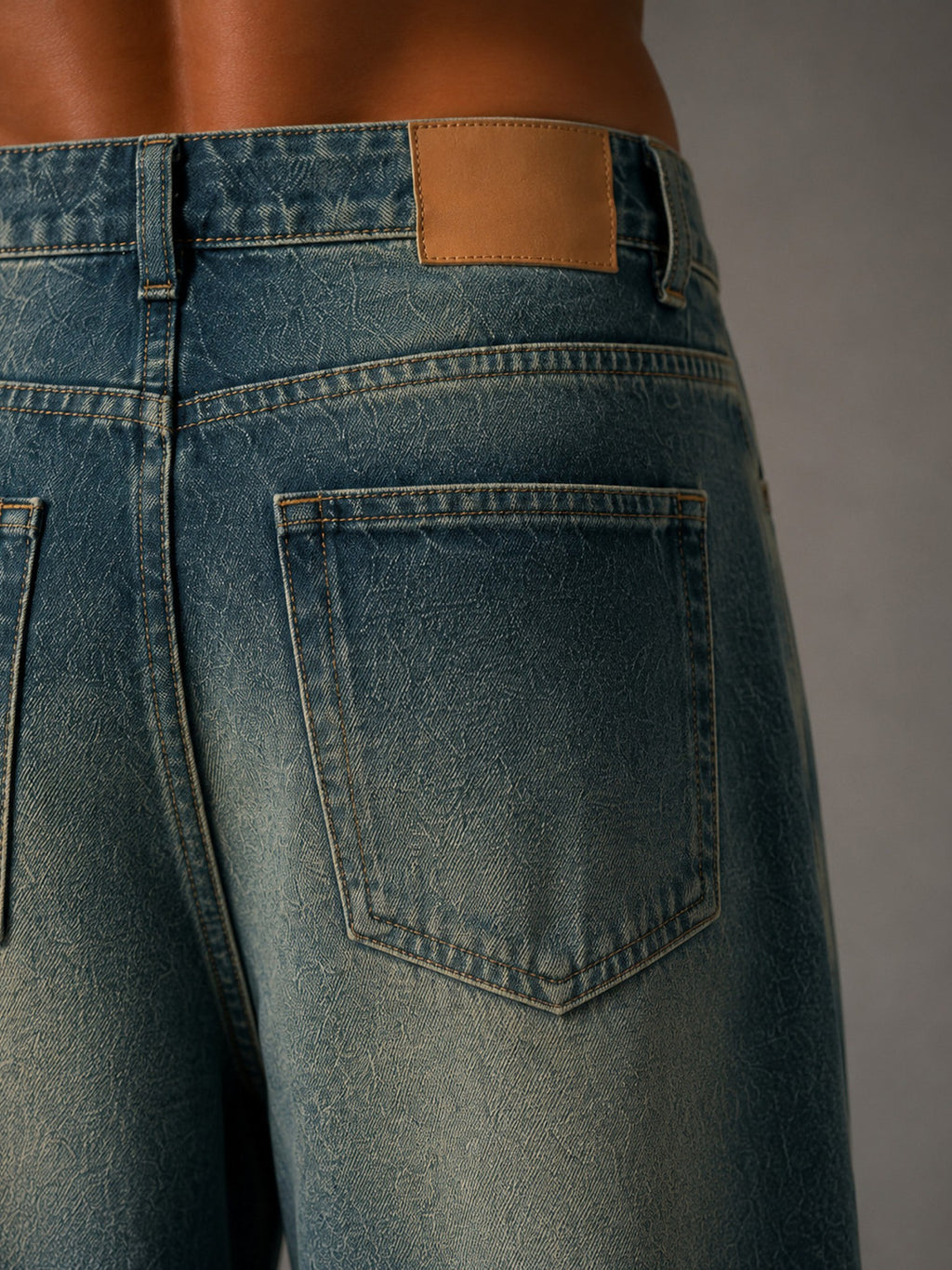 Men's Baggy Jeans — Sand Green