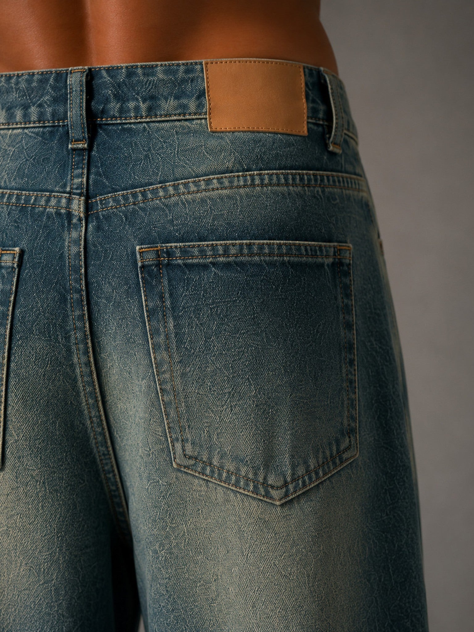 Men's Baggy Jeans — Sand Green