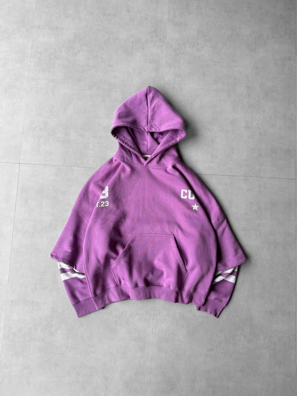 Lave 63 puff-print oversized hoodie — front
