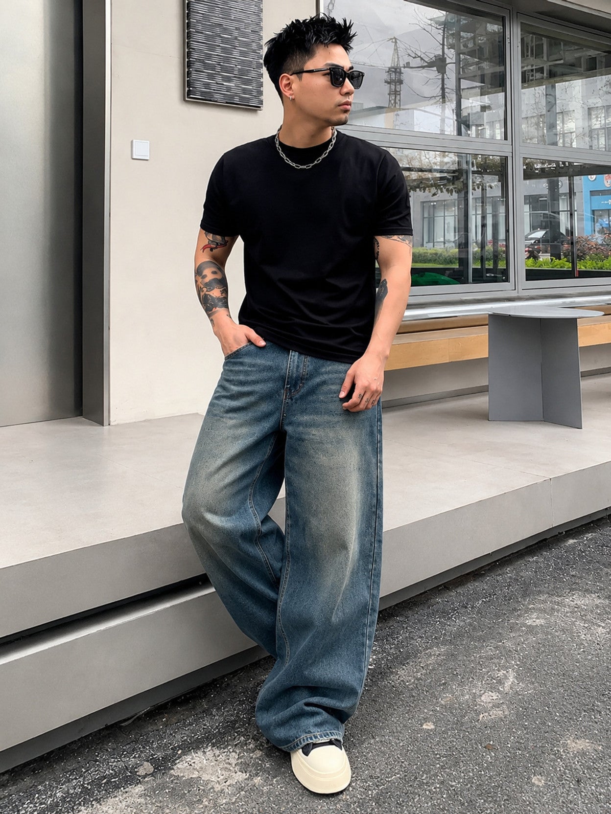 Men's Straight-Leg Jeans — Desert Green