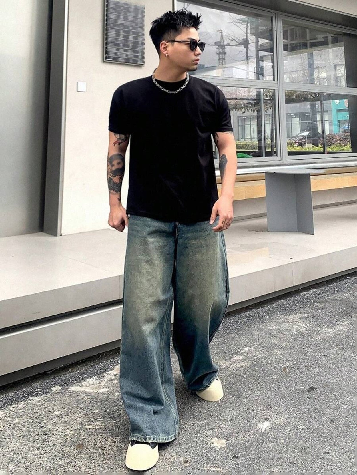 Men's Straight-Leg Jeans — Desert Green