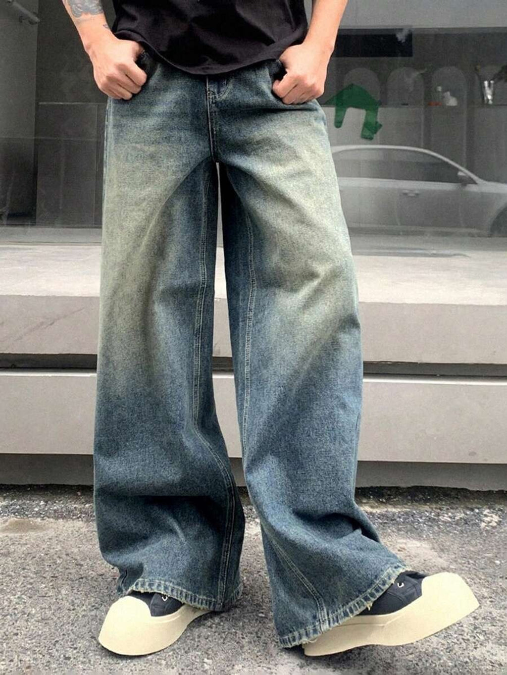 Men's Straight-Leg Jeans — Desert Green