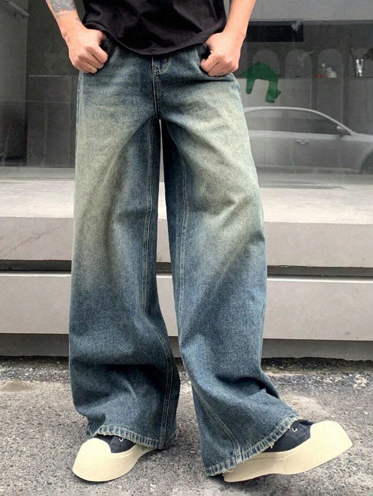 Men's Straight-Leg Jeans — Desert Green