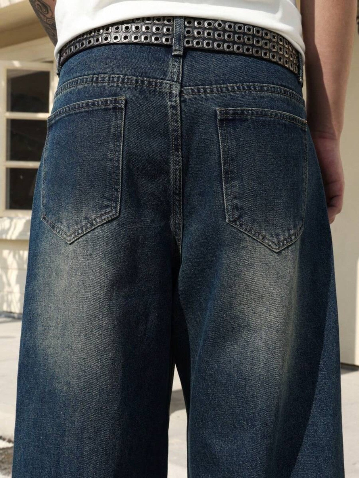 Men's Wide-Leg Jeans — Midnight Fade