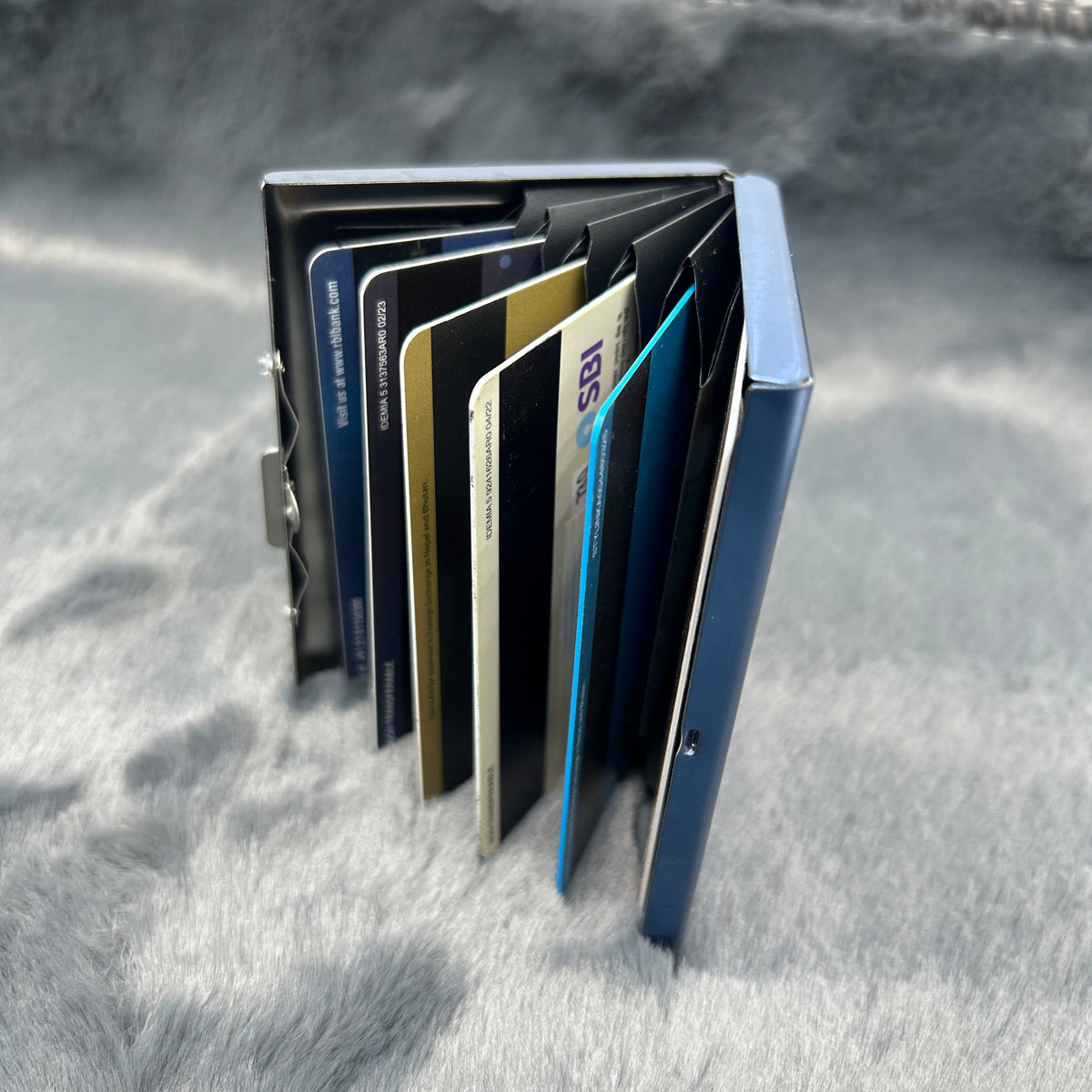 Metal card case detail view