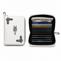 Bone white accordion card wallet with cast gothic cross detail