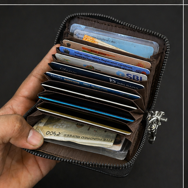 Side chain wallet shown in full