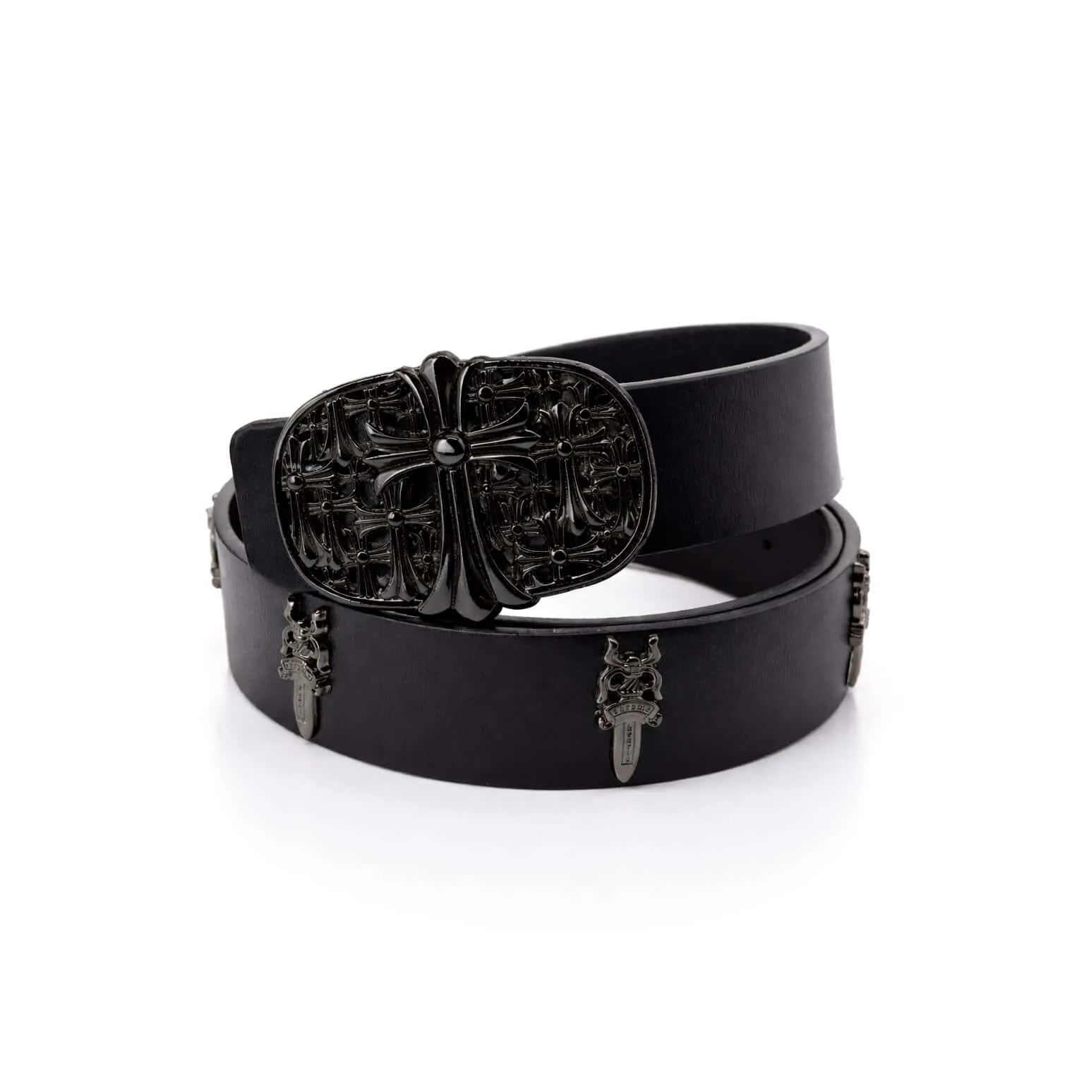 Blackout Studded Leather Belt