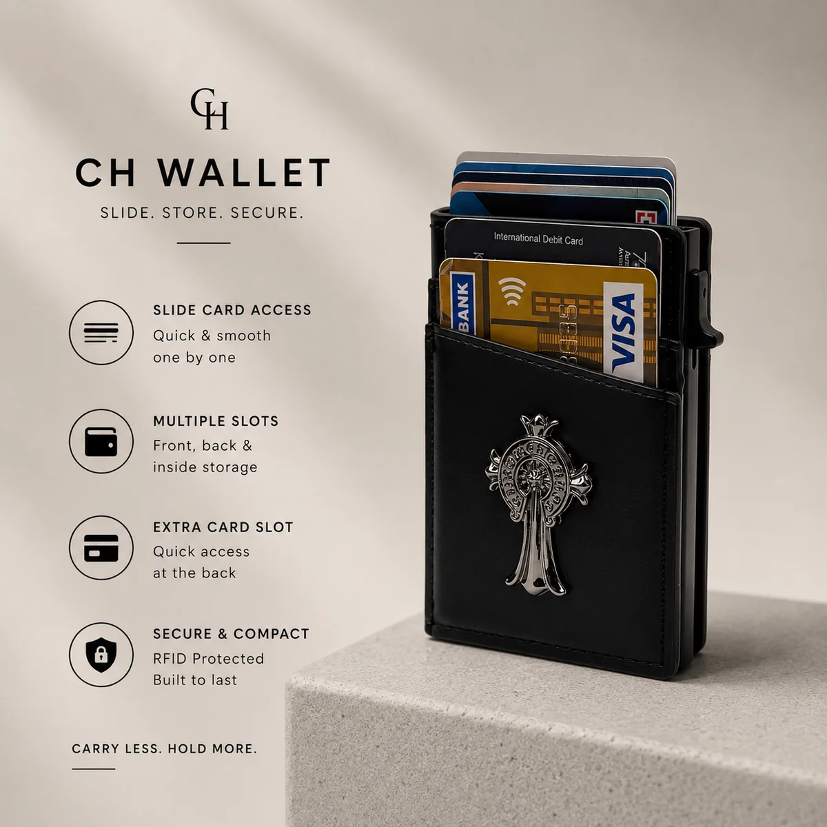 Gothic Cross RFID Pop-Up Card Holder