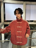 Striped velvet bomber jacket in maroon - front